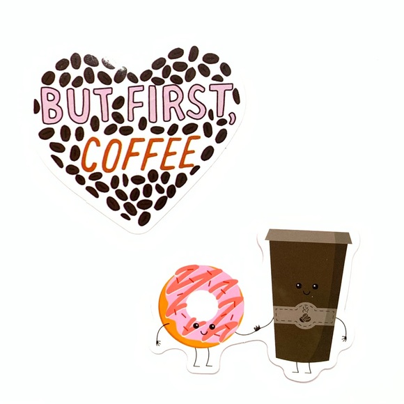 2 Piece Coffee Vinyl Stickers - Picture 1 of 2